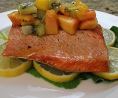 Himalayan Salt Grilled Salmon with a Tropical Fruit Chutney