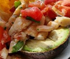 Shrimp Ceviche stuffed Avocado