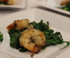 Shrimp & Grits with Candied Collard Greens and Red Eye Gravy