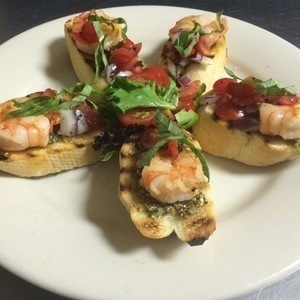 Shrimp & Pesto Bruschetta